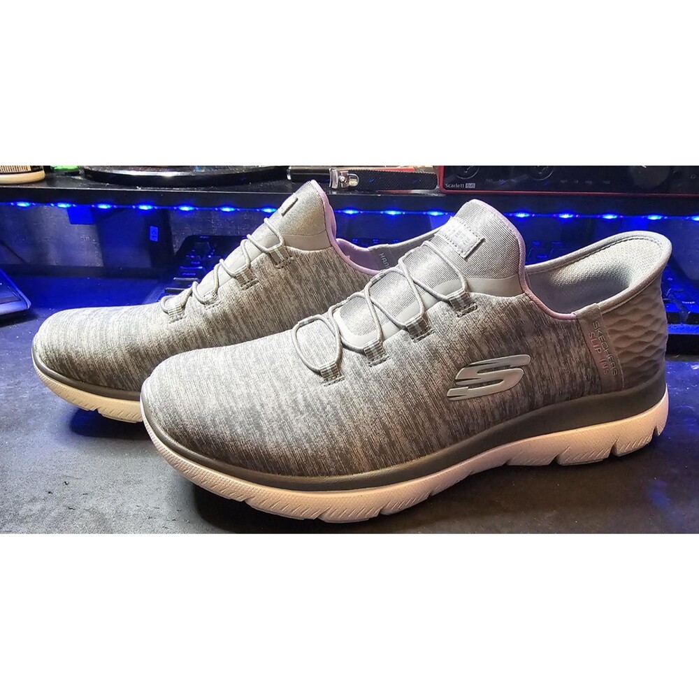 Skechers Slip-ins Summits Womens 9.5 Wide Fit Gray Memory Foam Shoes GYMT